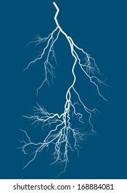 illustration with bright lightning on blue background