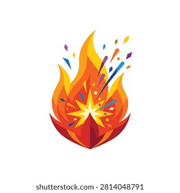 Illustration of a bright orange flame