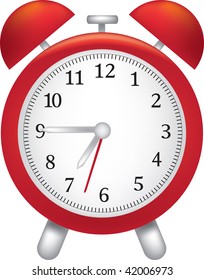 ilustración de un reloj despertador rojo brillante