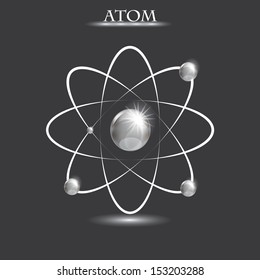 Illustration Of Bright Silver Atoms