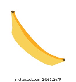 Illustration of a bright yellow banana, suitable for icons, children's books and school clipart