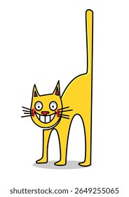 illustration of a bristling cat