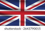 illustration of British Flag in Horizontal waving background