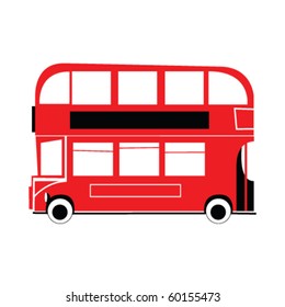 illustration of british red double decker bus