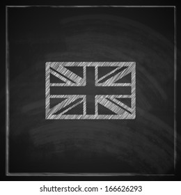 illustration of british union jack flag with chalkboard texture