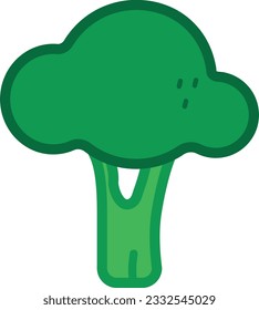 ilustración de un brócoli. Icono de brócoli, ilustración. Brocoli verde aislado en blanco	