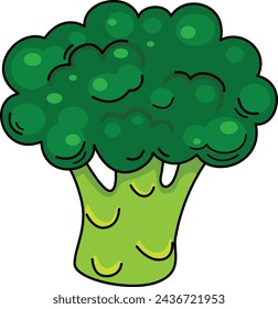 illustration of broccoli outline white on background vector