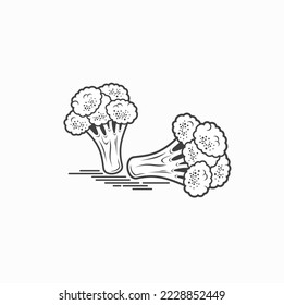 illustration of broccoli, vegetable, vector art.
