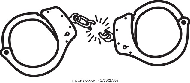 Ilustración del esposado roto