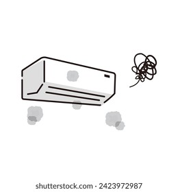 Ilustración del acondicionador de aire roto