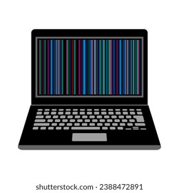 Es una ilustración de una laptop negra rota.