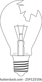 The Illustration of the broken Bulb