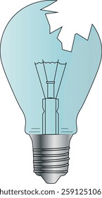 The Illustration of the broken Bulb