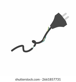 Ilustración de un cable roto. Ilustración de un cable eléctrico roto. Ilustración de un cable eléctrico peligroso
