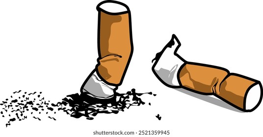 Illustration of Broken Cigarette Symbolizing Quitting Smoking