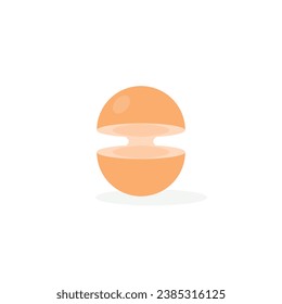 Illustration of a broken egg with a blank background
