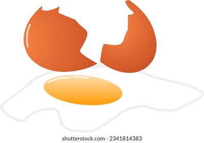 Illustration of a broken egg vector