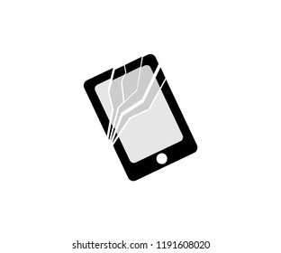 illustration of a broken hand phone vector logo