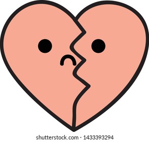 illustration of broken heart flat design