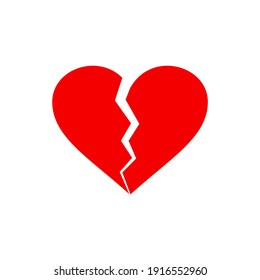 illustration of a broken heart icon in red