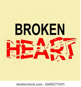 illustration of a broken heart with a shattered and messy heart