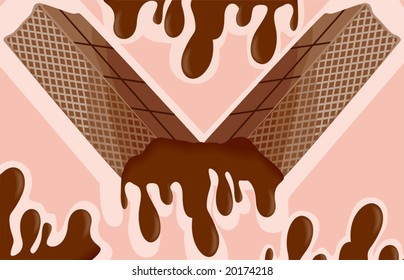 Illustration of a broken piece of chocolate	