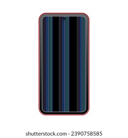 Es una ilustración de un smartphone rojo roto.