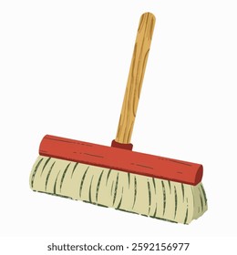 Illustration of Broom Handle Representing Janitorial Industry Isolated on White Background. Broom Handle Icon for Cleaning Services, Vector Sweeping Tool Symbolizing Maintenance