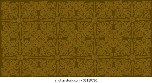 illustration with brown abstract curled background