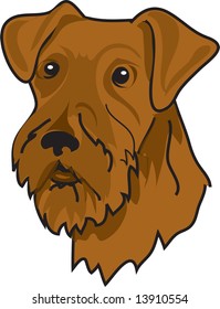 Illustration of a brown airedale terrier