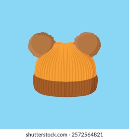 illustration of a brown baby hat