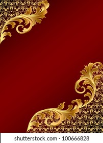 illustration brown background with gold(en) ornament