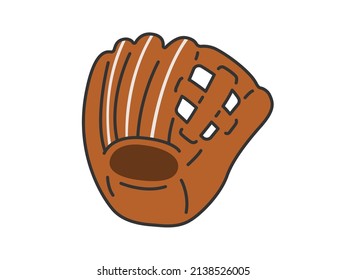 Illustration of brown baseball gloves.