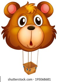 Illustration of a brown bear balloon on a white background