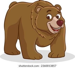 Illustration of a Brown Bear Smiling and Looking at the Camera