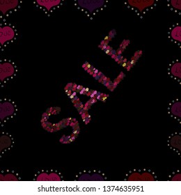Illustration in brown, black and red colors. Good for social media, email, print, ads design and promotional material. For sale web banners, posters. Seamless. Vector illustration.