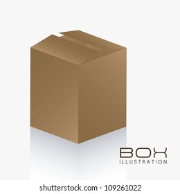 illustration of brown box on white background, vector illustration