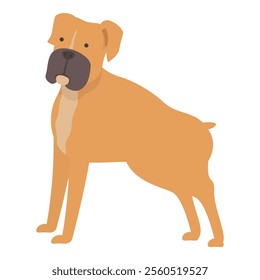 Illustration of a brown boxer dog standing with its legs apart