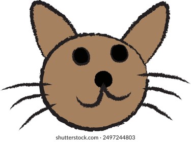 Illustration of a brown cat. Vector Illustration.