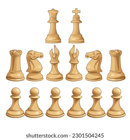 Illustration of brown chess on white background