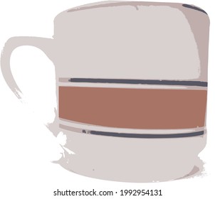illustration of brown coffee cup 