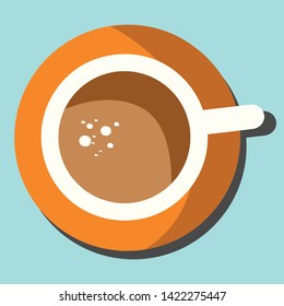 illustration of brown coffee flat design