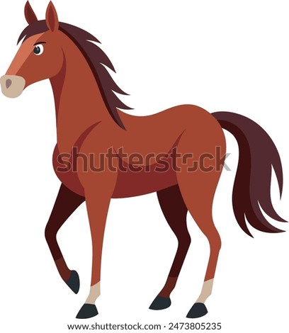 illustration brown color cartoon horse