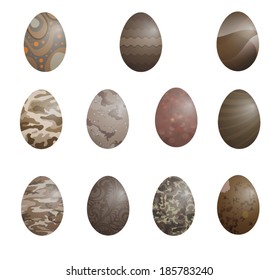 Illustration of brown colored easter eggs on a white background