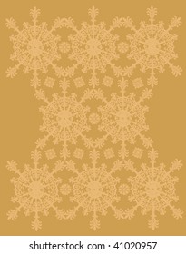 illustration with brown curled designed background