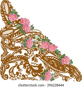 illustration with brown decorated ornament element