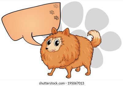 Illustration of a brown dog with an empty callout on a white background