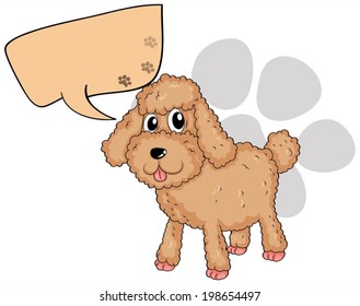 Illustration of a brown dog with an empty callout on a white background