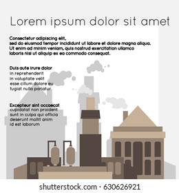 Illustration of a brown factory on a white background