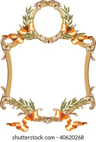 ilustración con decoración de marco marrón